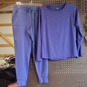 Womens Purple Long Sleeve Pajama Set - Brand: